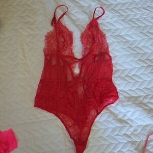 Victoria's Secret Red Lace Chemise